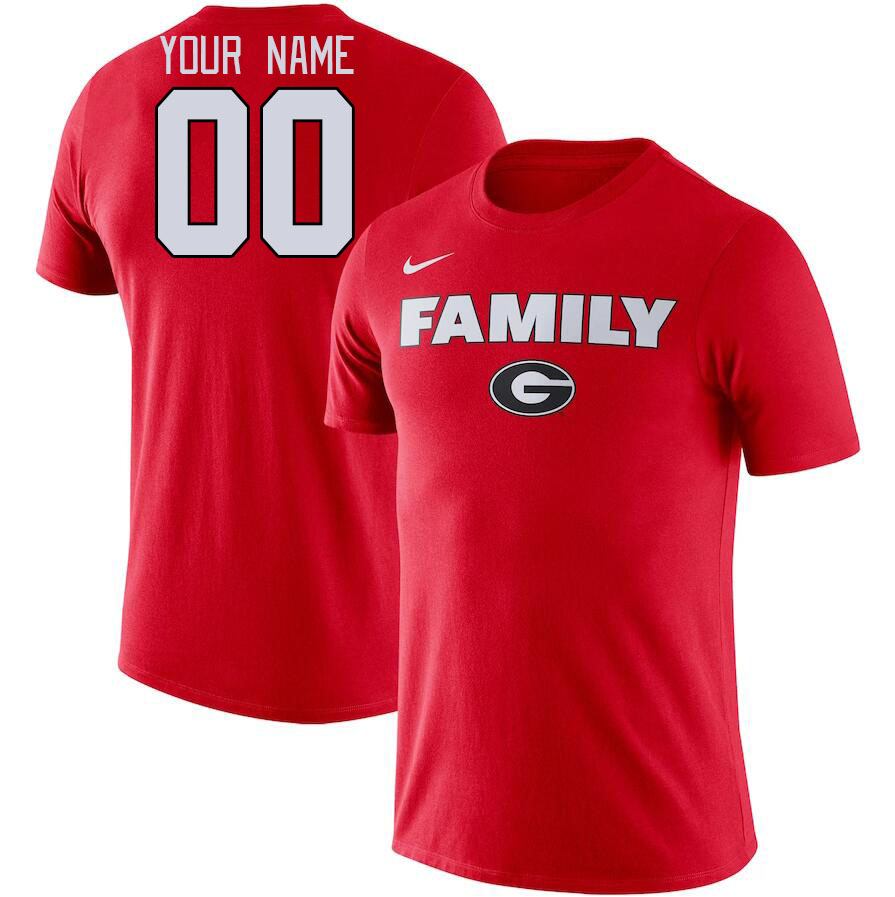 Custom Georgia Bulldogs Name And Number College Tshirt-Red